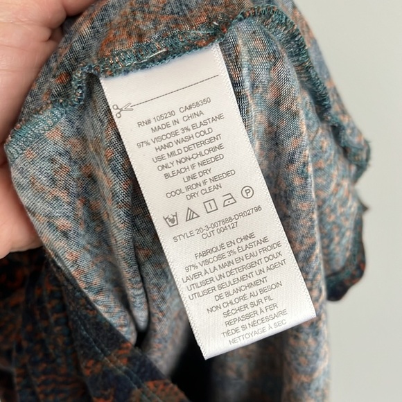 Joie Meika Printed Midi Sheath Dress Peacock Snakeskin Size large 3/4 Sleeve - Picture 5 of 6